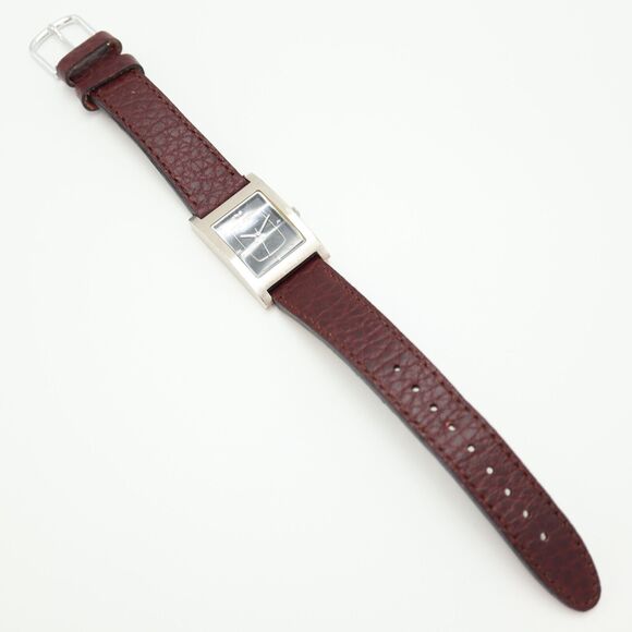 Vestal Electro Women's Tank Watch 24mm Rectangle Black Dial Brown Leather Strap - Picture 13 of 16